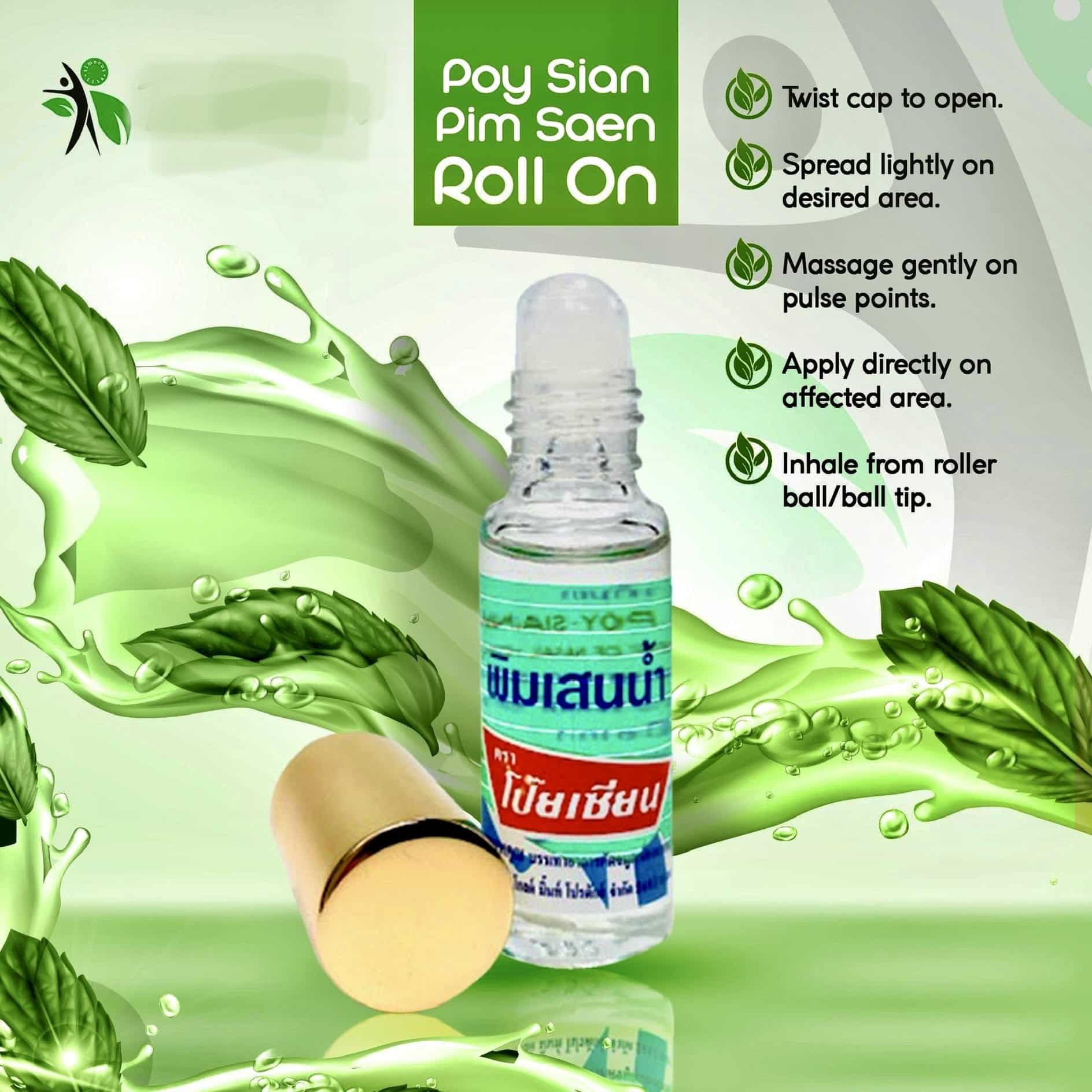 Thai Balm Roll On Poy Sian Pim Saen 5ml Oil - Hans Naturals