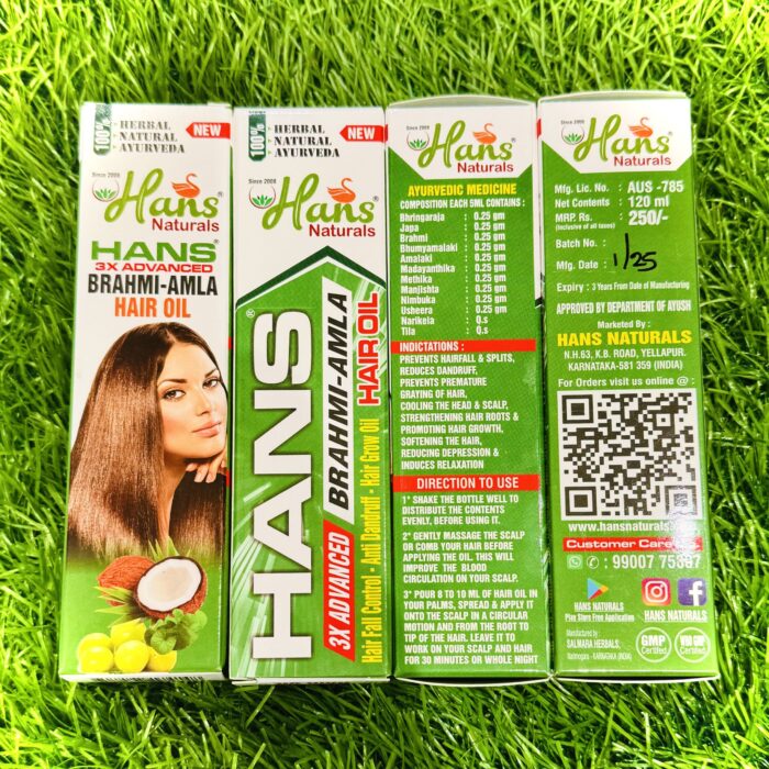 HANS 3X ADVANCED BRAHMI AMLA HAIR OIL 120ml - Image 4