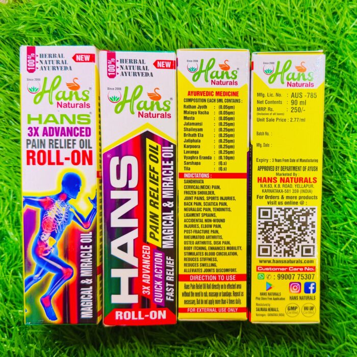 Hans 3X Advanced Pain Relief Oil Roll On  90ml - Image 5