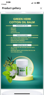 THAI GREEN HERB COTTON OIL BALM PACK OF 4 - Image 2