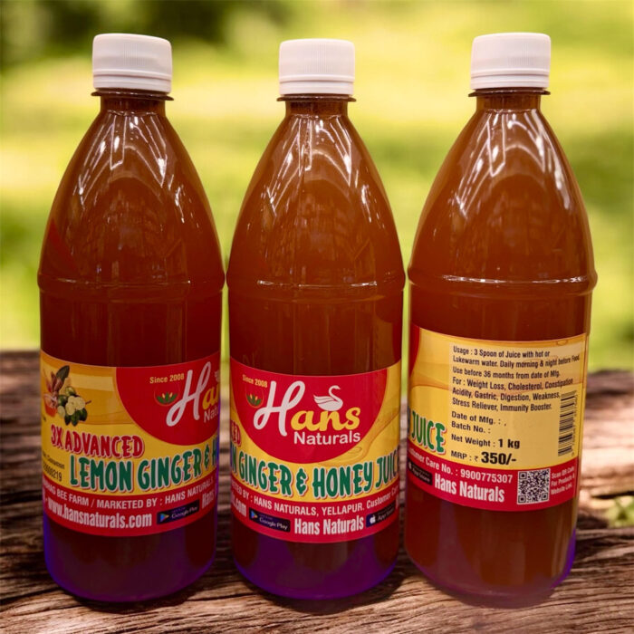 Hans 3x ADVANCED Lemon Ginger Honey Juice 1KG PACK OF 4 BOTTLES - Image 2